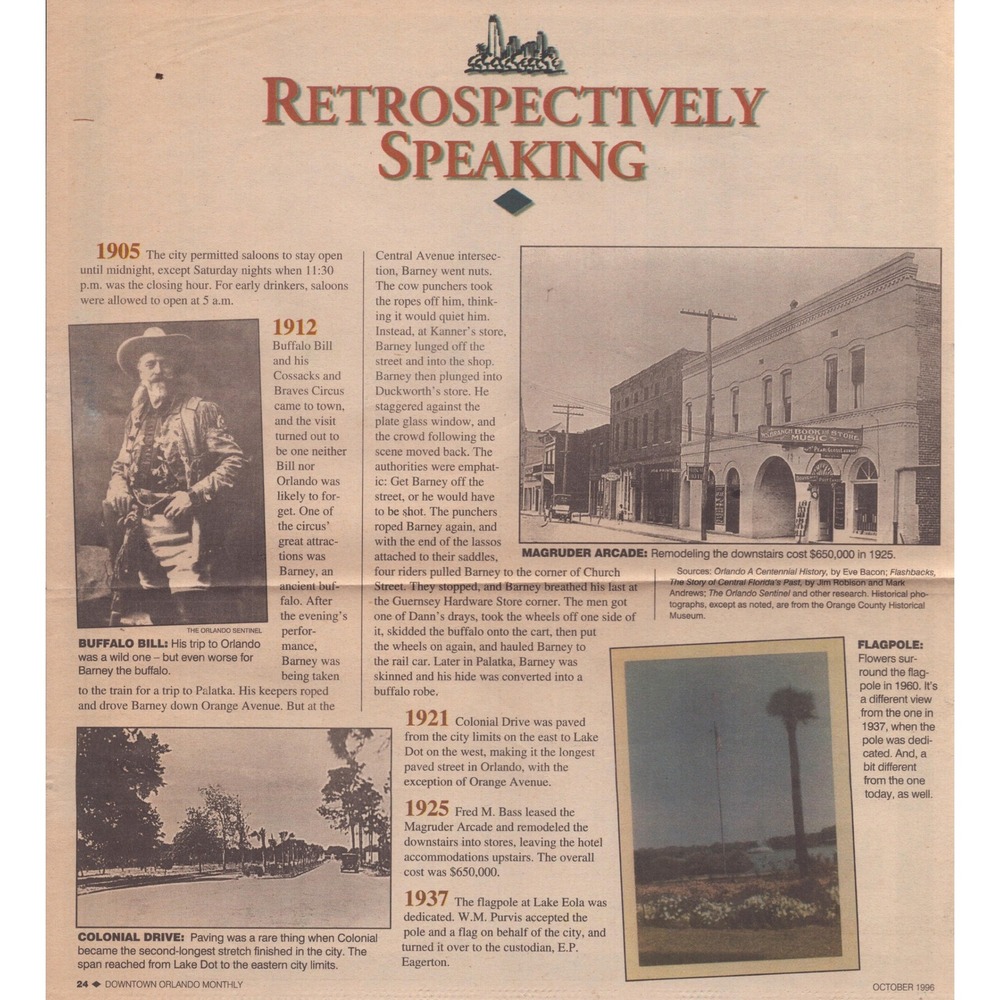 17 Vintage Orlando Sentinel Then and Now Retrospective Photo Newsclippings Lot - Picture 2 of 16